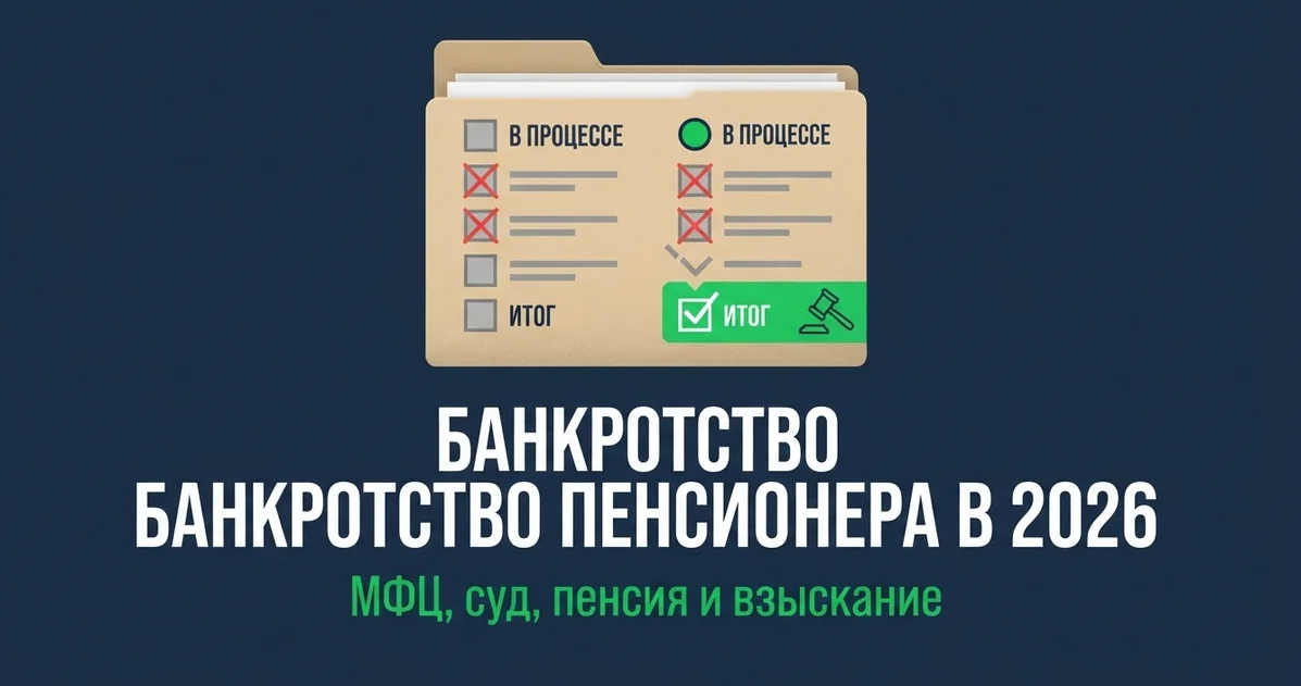 Банкротство пенсионера в 2026: МФЦ, суд, пенсия и взыскание