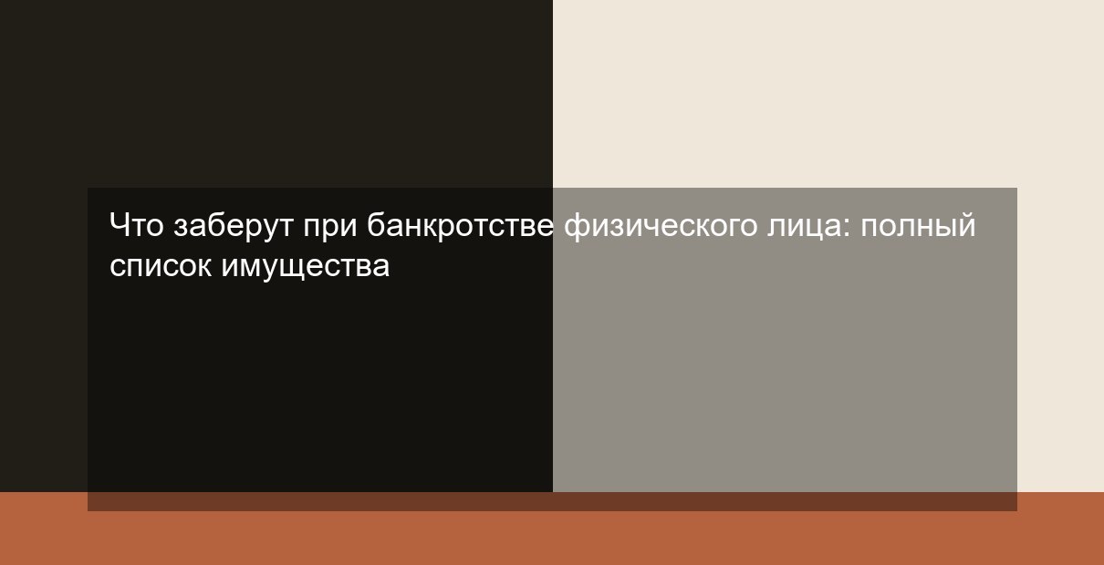 Что заберут при банкротстве физического лица: полный список имущества